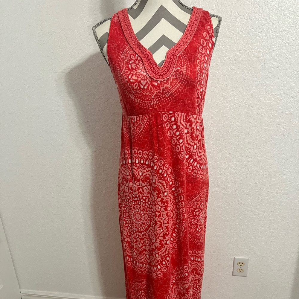 Tommy Bahama Women Maxi Dress Sleeveless V Neck Multicolor Size SP #471